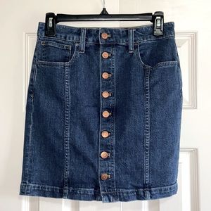 Madewell Button-Front Denim Mini Skirt